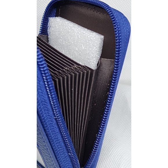 Unisex Credit Card Wallet With Zipper, Genuine Leather RFID Credit Card Holder - Picture 12 of 16